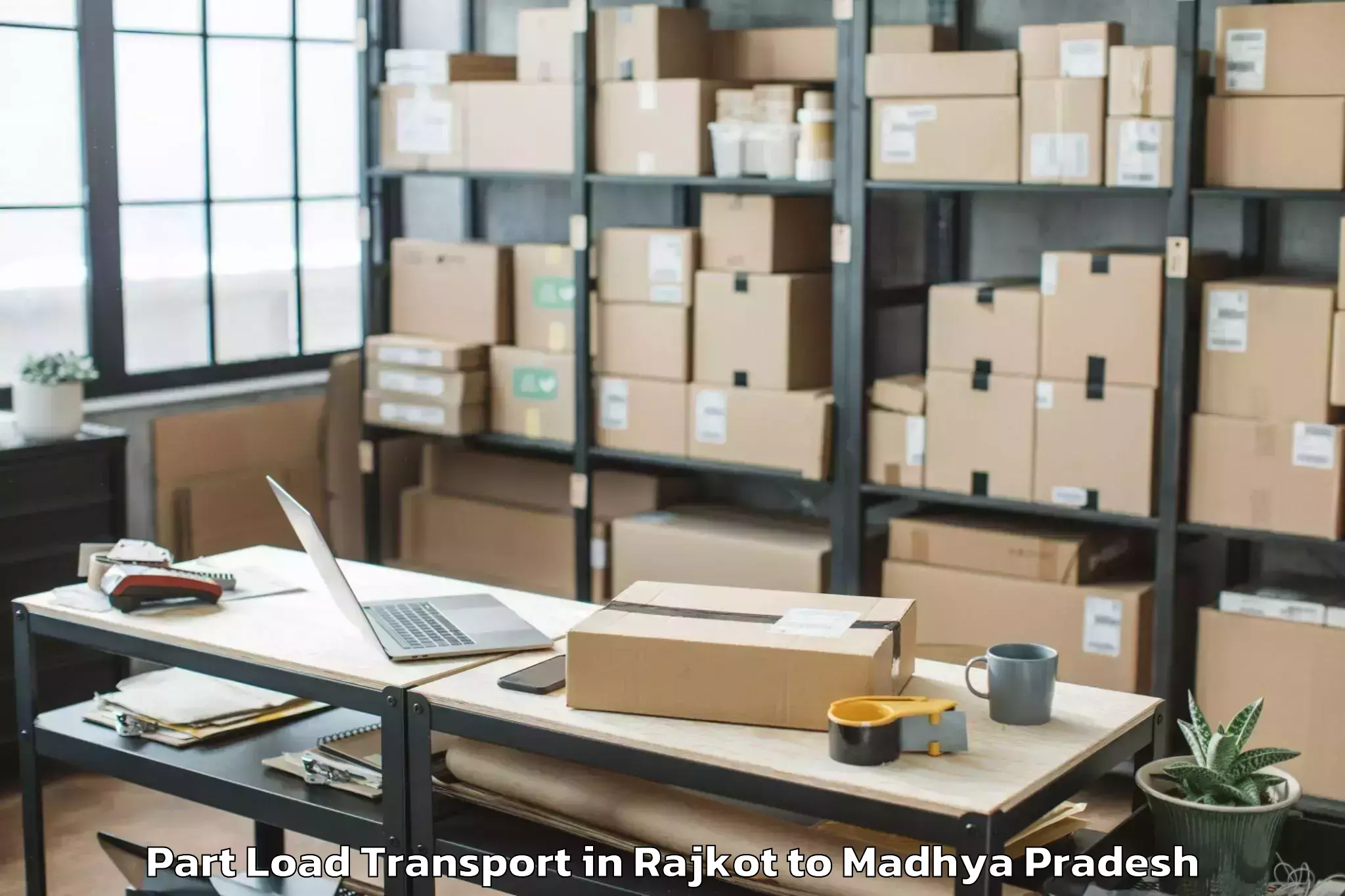 Book Rajkot to Garh Rewa Part Load Transport Online